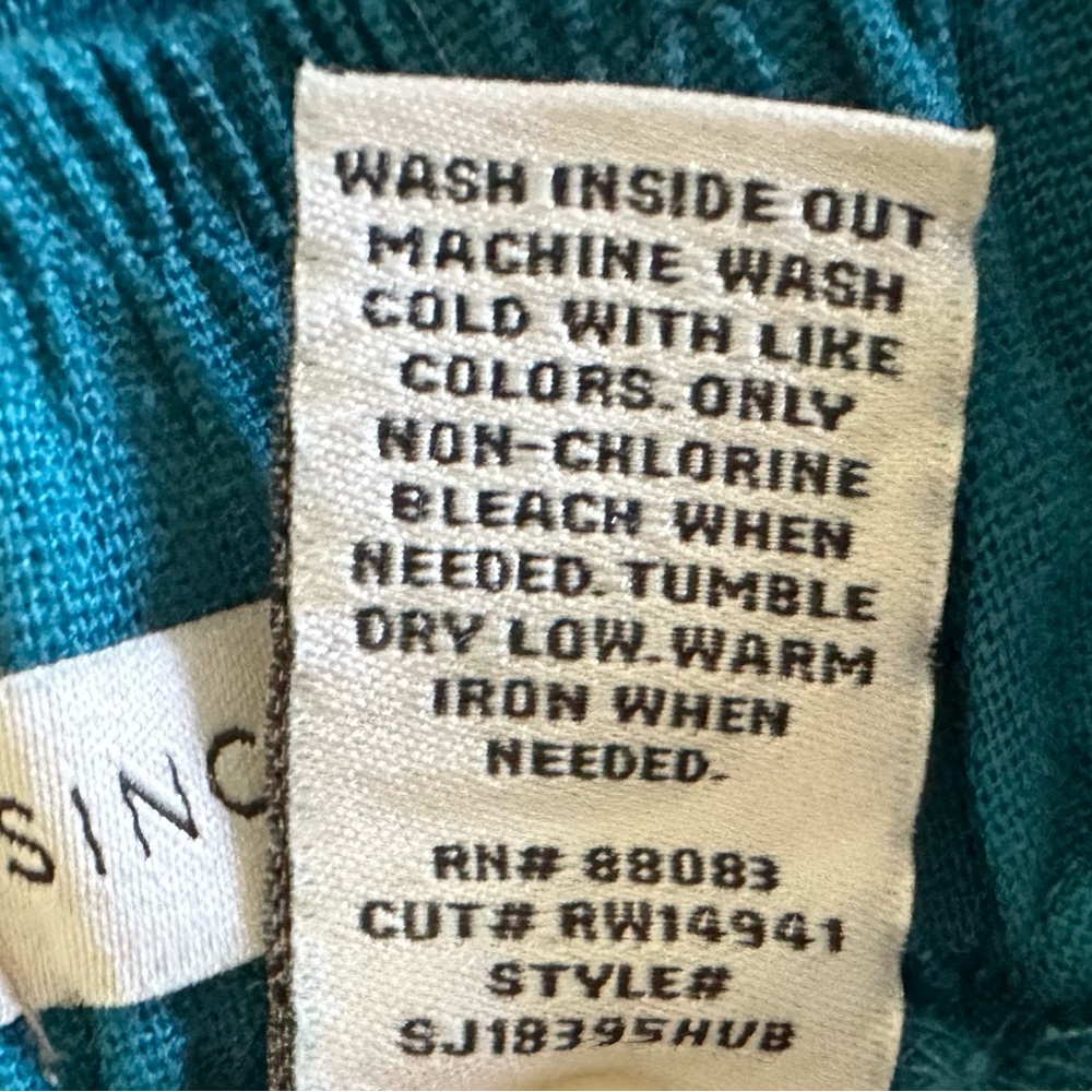 Sincerly Jules Wide Leg Pants Teal Blue Size Small Linen Blend NEW - Picture 7 of 12